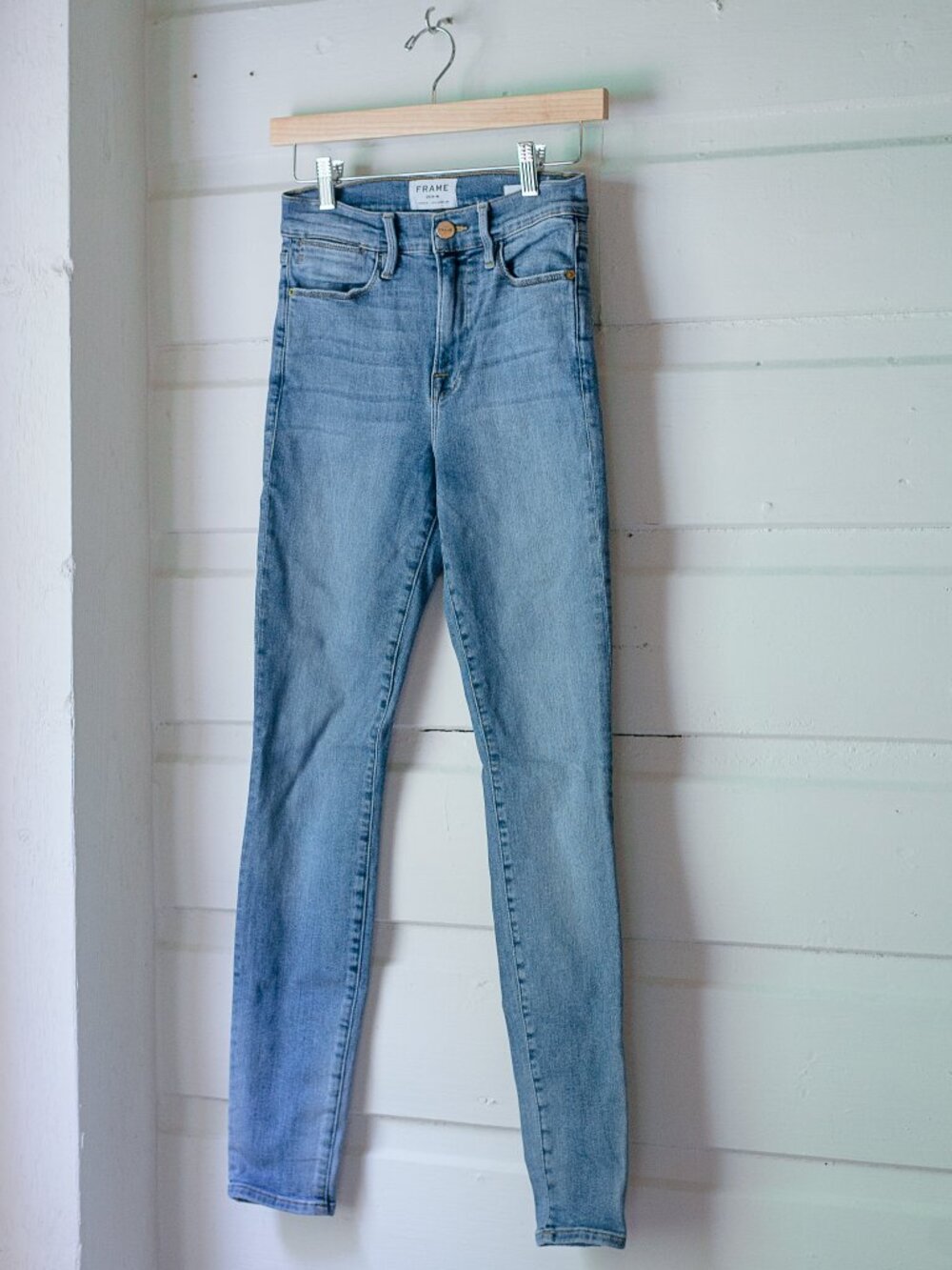 FRAME Denim Le High Skinny Jeans Light Wash Size 27